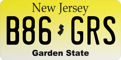 NJ license plate B86GRS