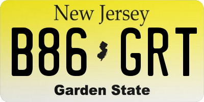 NJ license plate B86GRT