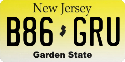 NJ license plate B86GRU