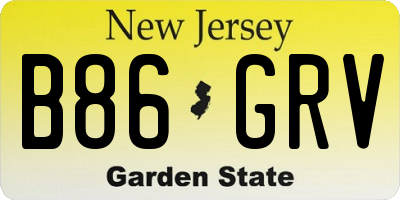NJ license plate B86GRV