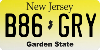 NJ license plate B86GRY