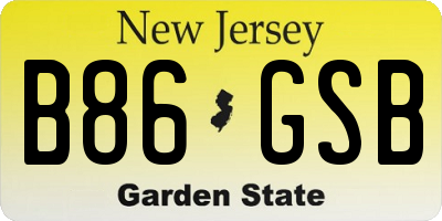 NJ license plate B86GSB