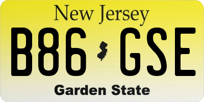 NJ license plate B86GSE