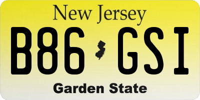 NJ license plate B86GSI