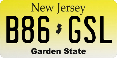 NJ license plate B86GSL