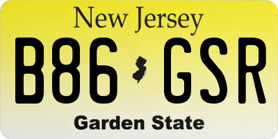 NJ license plate B86GSR