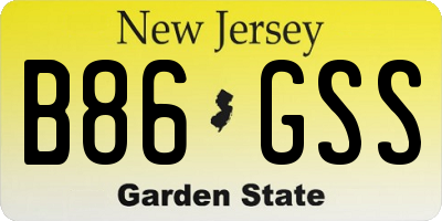 NJ license plate B86GSS