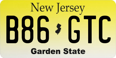 NJ license plate B86GTC