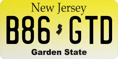 NJ license plate B86GTD