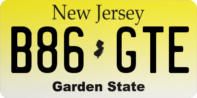 NJ license plate B86GTE
