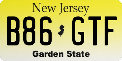 NJ license plate B86GTF