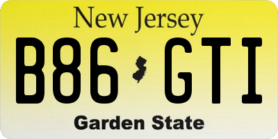 NJ license plate B86GTI