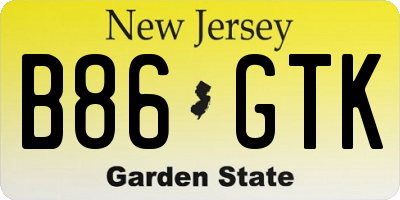 NJ license plate B86GTK
