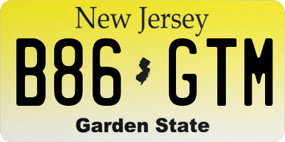NJ license plate B86GTM