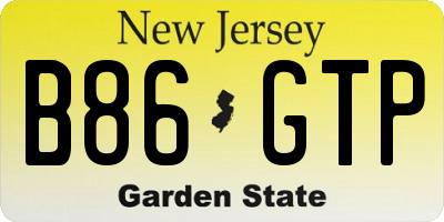 NJ license plate B86GTP