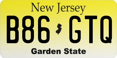 NJ license plate B86GTQ