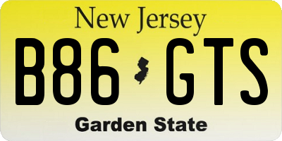 NJ license plate B86GTS