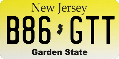 NJ license plate B86GTT