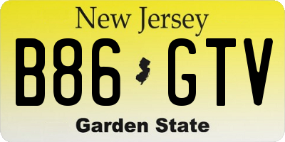 NJ license plate B86GTV