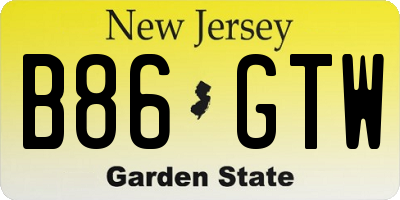 NJ license plate B86GTW