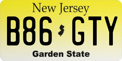 NJ license plate B86GTY