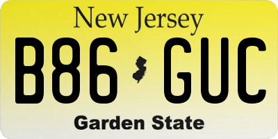 NJ license plate B86GUC