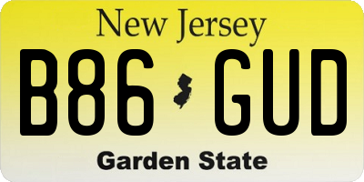 NJ license plate B86GUD