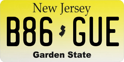 NJ license plate B86GUE