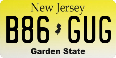 NJ license plate B86GUG