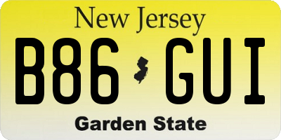 NJ license plate B86GUI