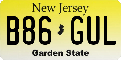 NJ license plate B86GUL
