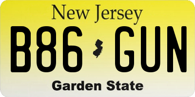 NJ license plate B86GUN