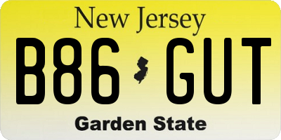 NJ license plate B86GUT
