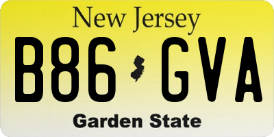 NJ license plate B86GVA