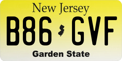 NJ license plate B86GVF