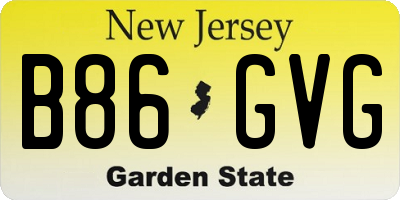 NJ license plate B86GVG