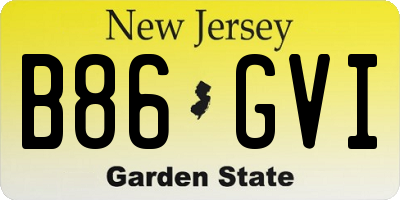 NJ license plate B86GVI