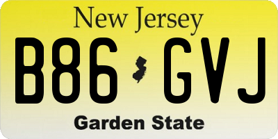 NJ license plate B86GVJ