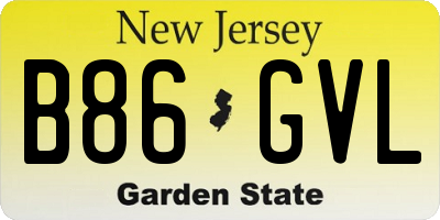 NJ license plate B86GVL