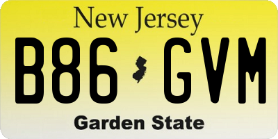 NJ license plate B86GVM