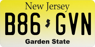 NJ license plate B86GVN