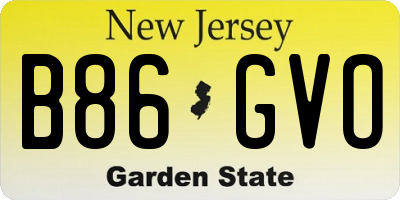 NJ license plate B86GVO
