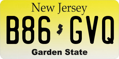 NJ license plate B86GVQ