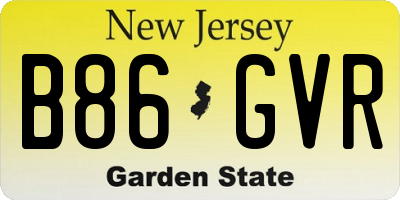 NJ license plate B86GVR