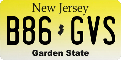 NJ license plate B86GVS