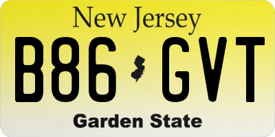 NJ license plate B86GVT