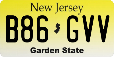 NJ license plate B86GVV