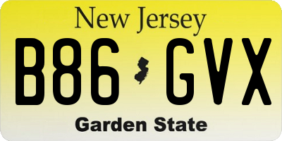 NJ license plate B86GVX