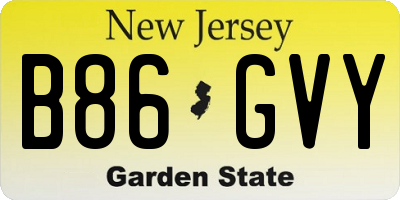 NJ license plate B86GVY