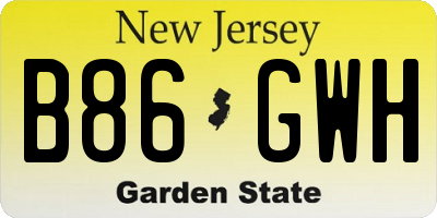 NJ license plate B86GWH